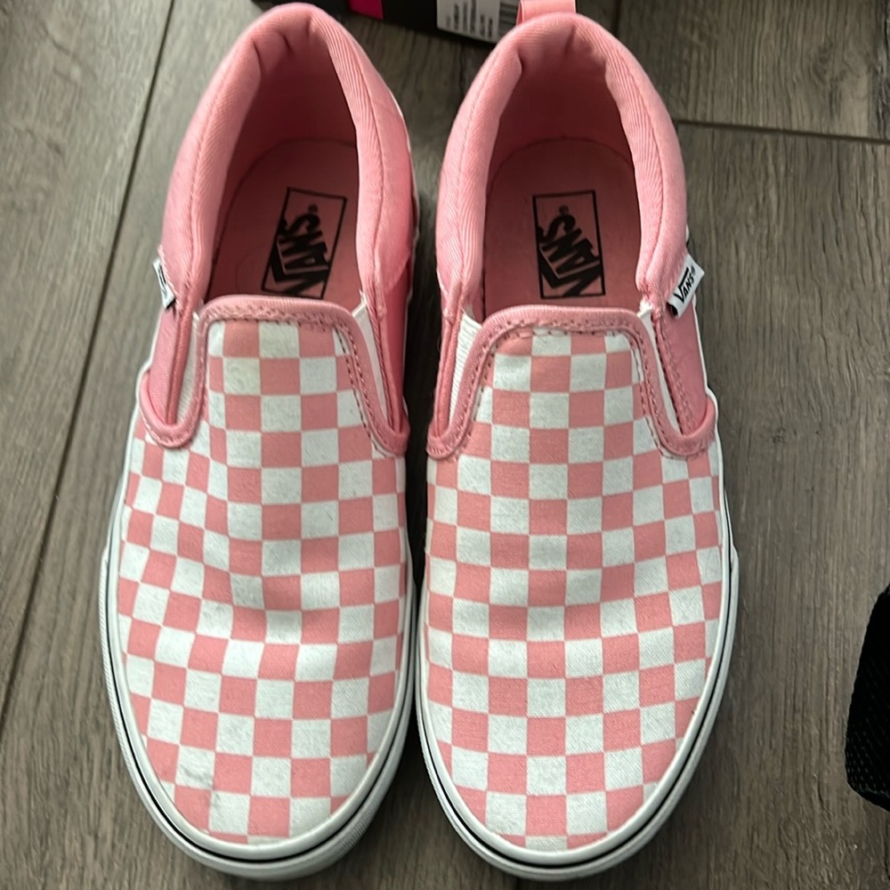 Pink and white vans